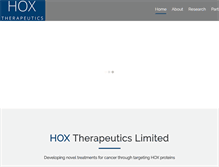 Tablet Screenshot of hoxtherapeutics.com